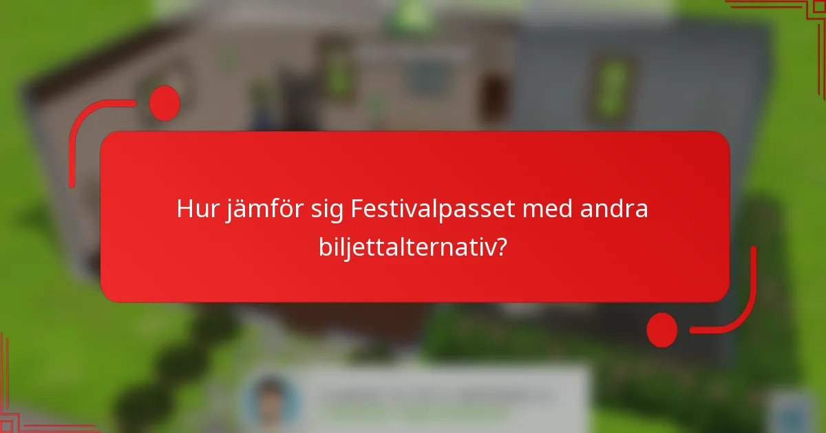 Hur jämför sig Festivalpasset med andra biljettalternativ?