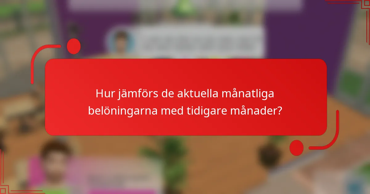 Hur jämförs de aktuella månatliga belöningarna med tidigare månader?